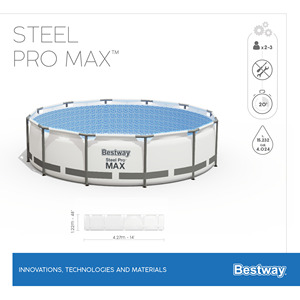 Bestway 2025 5612x gia đình kích thước vòng kim loại khung <span class=keywords><strong>PVC</strong></span> hồ bơi 4.27m x 1.22m hồ bơi ngoài trời công cụ & phụ kiện - Product Image 3