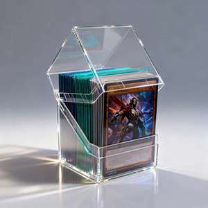 Boîte à cartes en acrylique pour jeux de cartes TCG, capacité supérieure à 100 cartes transparentes, écologique et portable - Product Image 1
