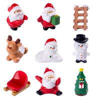 TINY Vintage cerf ange bonhomme de neige décor de Noël ou figurines de scène de la nativité résine échelle à neige pont panneaux routiers lampe traîneau cadeaux arbre
