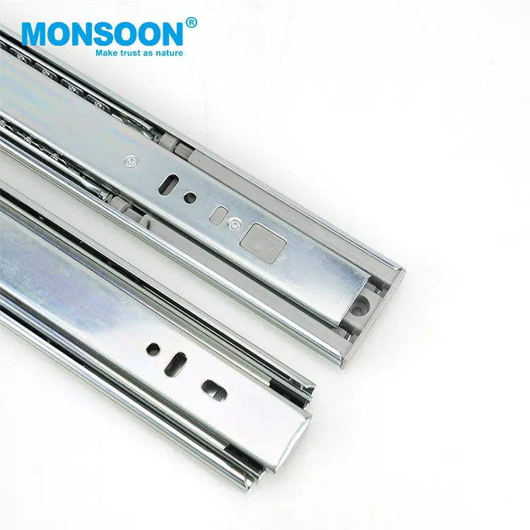 MONSOON 45mm telescopic channel push to open drawer slide ball bearing slide cabinet slides push open