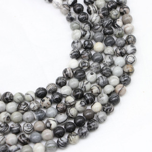 Perles rondes en cristal noir et blanc naturel, 8 mm, pour la création de bijoux DIY - Product Image 5