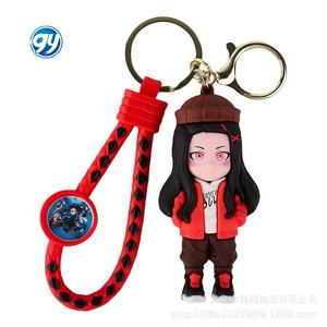 Nouveau dessin animé Anime démon tueur porte-clés mignon Nezuko poupée Couple sac breloque <span class=keywords><strong>petit</strong></span> cadeau accessoire porte-clés - Product Image 5