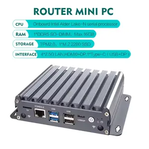 Ucuz 2.5G güvenlik duvarı fansız Mini PC 4 lan Quad Core Core 6W kalem-tium N5000 DDR4 HD DP 4 UBS pfSense güvenlik duvarı yönlendirici Linux sunucu