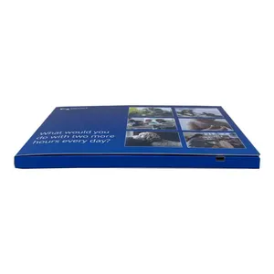 7インチ液晶スクリーンビデオカスタマイズ印刷液晶パンフレットカードを広告するためのビデオパンフレット付きパンフレットデザインプレーヤーボックス