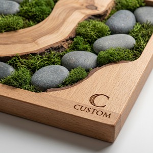 Tuiles sensorielles Montessori personnalisées en bois, thème <span class=keywords><strong>nature</strong></span> (mousse, pierre, écorce, sable), coffret cadeau coloré, jouet éducatif personnalisé OEM - Product Image 2