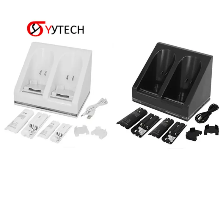 SYYTECH 3 in 1 충전기 스테이션 도크 배터리 Wii 원격 컨트롤러