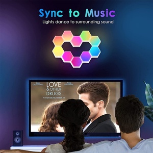 6pcs <b>Kit</b> WIFI Version Gaming Hexagonal Splicing <b>DIY</b> Ambient Lighting Wall Light Without Stand with Led Backlight - Product Image 2