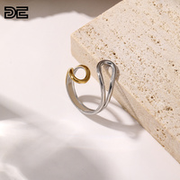 Bague ouverte en acier inoxydable de couleur double Anneaux simples en acier inoxydable de couleur double Anneaux ouverts simples en acier inoxydable