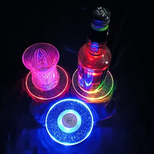 Sous-verres en acrylique lumineux, colorés, à LED, pour bar, KTV, fête, activés par capteur, pour célébration d'anniversaire - Product Image 1