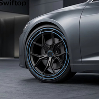 Nouvelles jantes de voiture en aluminium forgé monobloc personnalisées ST 5x114.3/112/120 Design en maille Finition noire pour M5/CLS/Audi Q8 17-21