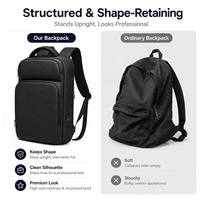 Sac à dos professionnel antichoc doublé polaire avec port de charge USB et poche arrière antivol pour ordinateur