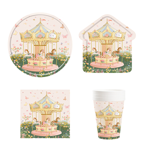 ชุดตกแต่งงานวันเกิดเด็ก DAMAI ธีมงานเลี้ยงวันเกิดธีมละครสัตว์ ชุดจานกระดาษ แก้วกระดาษ ป้ายแบนเนอร์ - Product Image 4