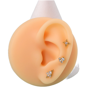 Acero quirúrgico Cubic Zircon Monroe Cartílago <span class=keywords><strong>Medusa</strong></span> <span class=keywords><strong>Piercing</strong></span> en la espalda Roscado internamente Cluster Pendiente Lip Stud Ring - Product Image 2