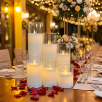 Bougies LED sans flamme en plastique pour centre de table de mariage, avec mèche mobile scintillante, télécommande, qualité optique, pour Noël et Pâques