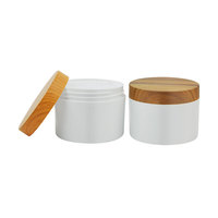 Botol dan Botol Kemasan Kosmetik Bambu Plastik Putih Berkualitas Tinggi untuk Sampo Body Cream Serum Lotion