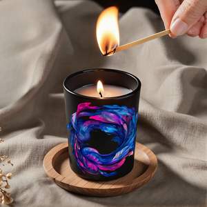 Vela de tarro perfumada de aromaterapia negra de 6oz con logotipo personalizado sin humo para ocasiones festivas como el Día de San Valentín Acción de Gracias - Product Image 6