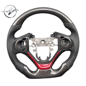 Volant sportif à 3 branches perforé en cuir et fibre de carbone de la marque YZ pour Civic EX-L Type R <span class=keywords><strong>FK2</strong></span> Si de 9e génération - Product Image 1