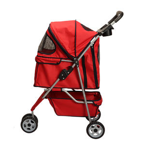 Travel-Friendly 4-roda ramah lingkungan kamuflase troli hewan peliharaan nyaman dilipat kereta anjing pembawa ritsleting - Product Image 3