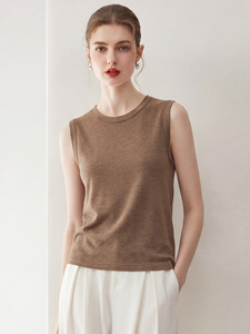 Nueva Llegada: Top de Verano para Mujer, Camiseta sin Mangas de Algodón, Cuello Redondo, Estilo Crop Top para Chicas - Product Image 3