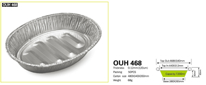 <span class=keywords><strong>OUH</strong></span> 468 Plateau OVALE en papier d'aluminium jetable personnalisé Poêle à griller pour barbecue spécialisée - Product Image 6