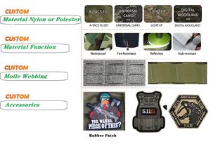 Giubbotto tattico di protezione del corpo per il sistema di <span class=keywords><strong>Molle</strong></span> gilet tattico da caccia tattico regolabile per attrezzature di difesa personale avventura all'aria aperta - Product Image 2