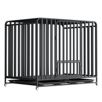 Cage pour chien de grande race, pliable, moderne, simple, en tube carré en fer épaissi et renforcé, entièrement fermée, pour Golden
