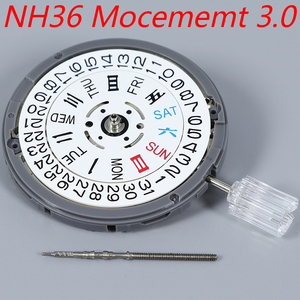 <span class=keywords><strong>Mouvement</strong></span> de montre automatique en acier inoxydable NH36 avec couronne à 3 et 3,8 heures, étanche, dateur, pièces de rechange NH36A - Product Image 2