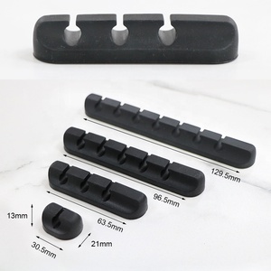Manufacturer Custom Logo Self Adhesive Cable Management Holder Clips <b>Silicone</b> Cable Cord USB Wire Holder Desk Organizer 7 Slot - Product Image 2