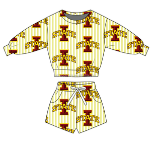 Conjunto de Dos Piezas, Sudadera y Pantalones Cortos de Algodón para Niños, con Estampado de Letras, Precio de Fábrica al por Mayor, Logotipo Personalizado, Traje Deportivo Suave - Product Image 3