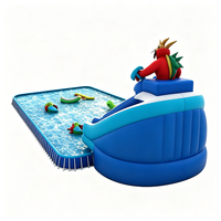 Château gonflable commercial extérieur personnalisé 9*6m 54m² avec toboggan aquatique et piscine pour enfants