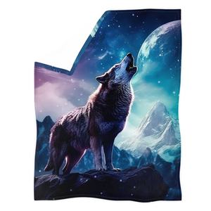 <span class=keywords><strong>Couverture</strong></span> en polaire de loup hurlant pour lit Super doux en peluche loup jeter <span class=keywords><strong>couverture</strong></span> en polaire personnalisé Snuggle <span class=keywords><strong>couverture</strong></span> de sommeil pondérée - Product Image 1