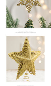 <span class=keywords><strong>Accesorios</strong></span> de decoración de lentejuelas de cinco puntas de hierro estrella superior de árbol de Navidad minimalismo moderno ecológico de alta calidad - Product Image 6