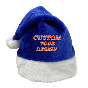 قبعة سانتا مطبوعة مخصصة مع قطيفة مسحوقة وتقليم شيربا أبيض لإمدادات الحفلات الترويجية - Product Image 2