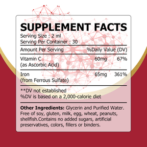 Factory Direct Iron <b>Liquid</b> Drops with Elemental Iron Supporting Steady Balance Produce Hemoglobin Well Being Boost Energy <b>Liquid</b> - Product Image 2