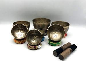 Top bán 7 Lưu ý Tây Tạng hát bát đặt cho âm thanh chữa bệnh mục đích Thiền Định và Yoga tay nghệ thuật hát bát - Product Image 5