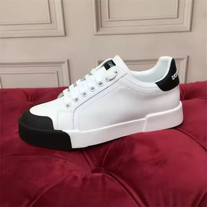 Vstreetstyle Dolcegabban d Sneakers pour hommes et femmes, couleurs mélangées, cuir, embout en caoutchouc, cheville basse, doublure en tissu coton, chaussures à lacets - Product Image 4