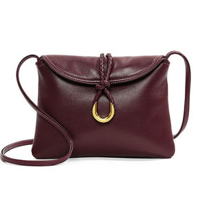 Bolso de Mano de Cuero Genuino a la Moda, Bolso Bandolera de Cuerda Tejida, Bolso de Mujer con Doble Bolsillo, Bolso Mensajero - Product Image 1