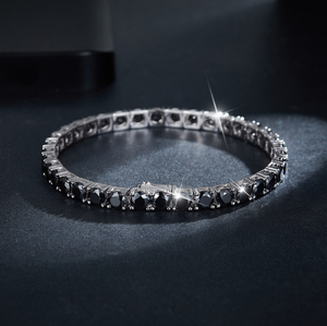 Bracelet Tennis Moissanite pour Hommes, Style Hip Hop Tendance, 5mm et 4mm, Accessoires de Bijouterie - Product Image 1