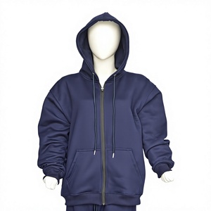Ensemble de survêtement bleu marine personnalisé pour équipe, tenue de sport, jogging, 100 % coton biologique, délavage à l'acide, séchage rapide, respirant, fabricant - Product Image 1