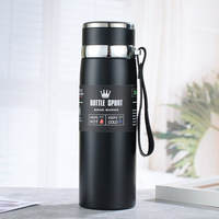 Bouteille isotherme en acier inoxydable en gros, grande capacité, portable, à double paroi, isolée sous vide, anti-fuite, sans BPA, pour le sport