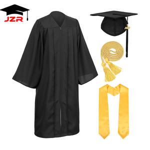 Venta al por mayor de vestido de graduación negro mate para adultos y gorras bata de graduación para la ceremonia de graduación - Product Image 4