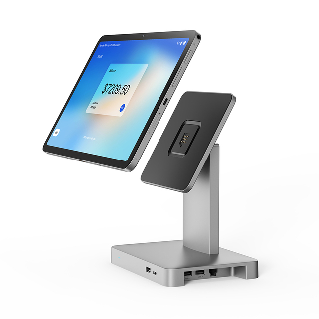Front NFC Android POS Tablet Desktop Cash Register Detachable Screen NFC Payment Terminal Rotatable Dock 12" Retail NFC Tablet