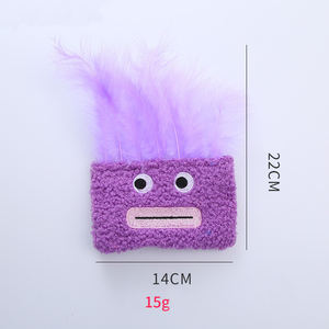 Juguetes para masticar para mascotas con forma de pluma al por mayor, divertidos juguetes de peluche interactivos con boca grande y cabeza explosiva con función chirriante para gatos - Product Image 5