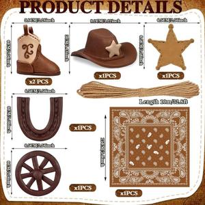 Chapeau de cowboy western <span class=keywords><strong>pas</strong></span> cher, bottes de cowboy, <span class=keywords><strong>d</strong></span>écoration de gâteau <span class=keywords><strong>d</strong></span>'<span class=keywords><strong>anniversaire</strong></span> en mousse marron rose avec boule de cowboy - Product Image 2