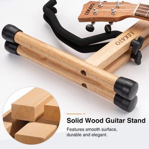 Soporte de guitarra de madera Lekato, tipo A, de madera de caucho con brazos acolchados de espuma para guitarra acústica, eléctrica, bajo, violín, mandolina, banjo - Product Image 3