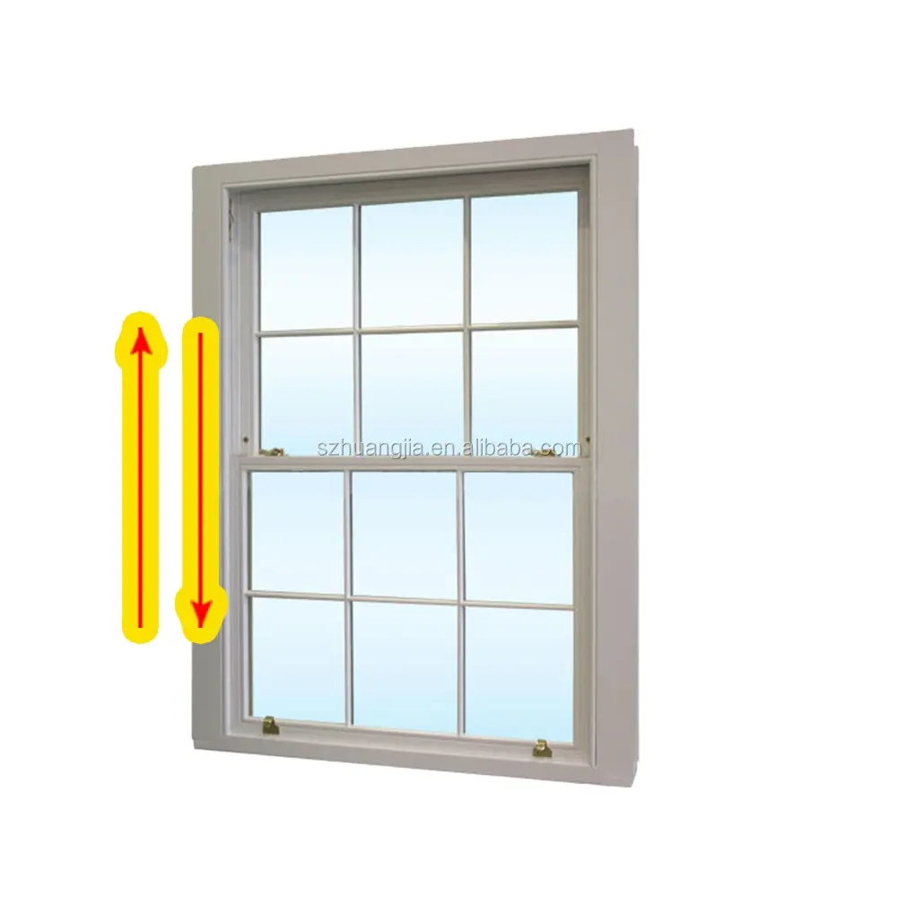 Ventanas francesas de elevación de impacto, ventana deslizante de aluminio de doble pared, tamaño pequeño, el mejor