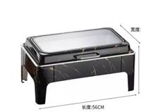 Équipement de restaurant Plats à friture dorés Buffet traiteur Ensemble de chauffe-plats hydrauliques en acier inoxydable avec double poêle