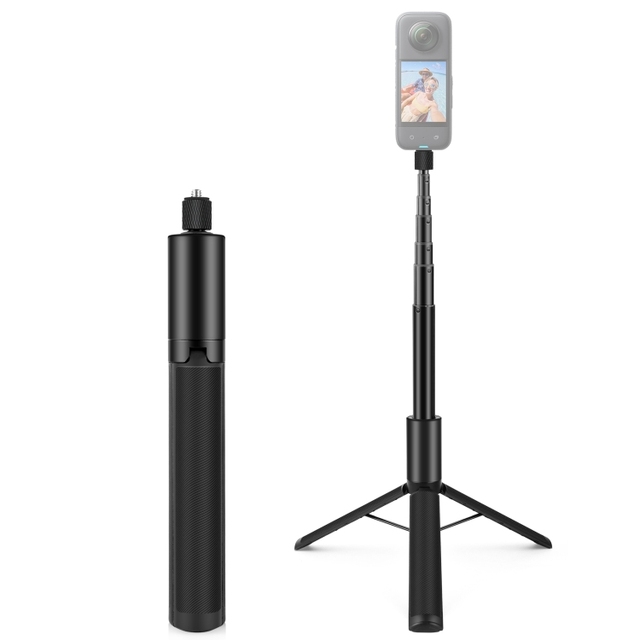 Wholesale PULUZ 1.22m Invisible Aluminum Selfie Stick with Tripod Mount Holder for Insta360 X4/X3 Action Sports Camera