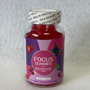 Gummies Focus saveur Baies, 60 unités, complément alimentaire pour la santé cérébrale, ingrédients naturels pour adultes – Vente chaude OEM - Product Image 1