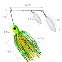 Spinnerbait coulant à haute attraction 17g/21g appât dur multifonction avec paillettes clignotantes et jupe de calmar en silicone idéal pour la basse